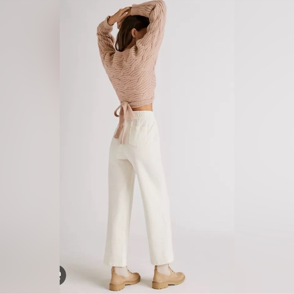 AG Adriano Goldschmied The North Cotton Wide Leg Pants in Ivory - Picture 3 of 12